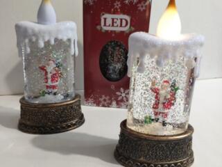 Светильник-ночник Свеча с новогодними фигурками, 15,5*8см от батареек