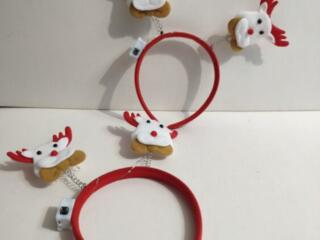 Новогодний ободок Светящийся с Оленями для Санта-Клауса