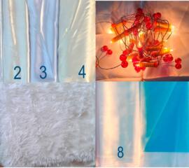 Продам мех, ткань, гирлянду для новогоднего декора.