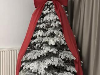 Заснеженная литая ель, елка