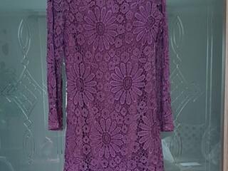 Два платья: кружевное цвета фуксии и черное (классика)- отделка кожа.