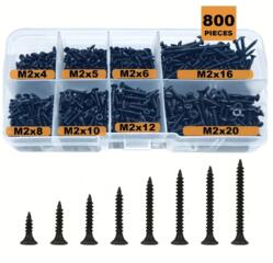 Набор мелких саморезов в пластиковом кейсе, новый.