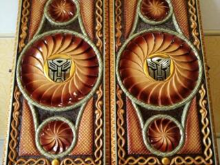 Нарды большие ручная резьба картина Трансформеры эксклюзив!