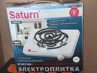 Эл. плитка новая Saturn мощность 1000 Вт с регулятором, в упаковке
