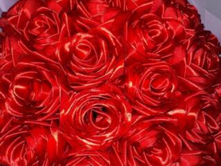 Цветы из атласных лент