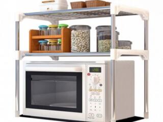 Настольный кухонный стеллаж под микроволновку с полками для посуды