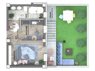 Однокомнатная квартира с двором-садом, Яссы, Лунка-Четэцуй, Румыния