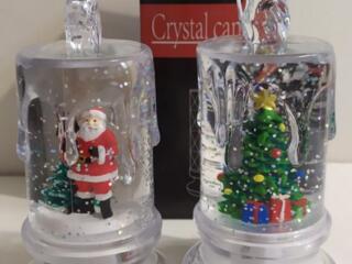 Светильник-ночник Хрустальная Свеча с новогодними фигурками