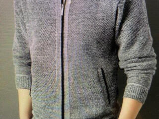 Свитер мужской теплый Кардиган на молнии с воротником X. XL, новый