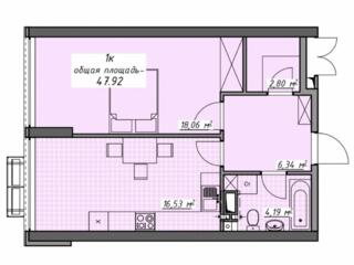 Продам квартиру 47.92 кв. м., 9/24, новый дом, жк Атмосфера.