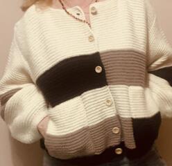 Чистошерстяной кардиган ручной работы