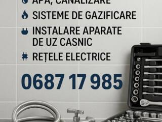 Servicii calitative santehnica, aparate uz casnic gaz, apa-canalizare