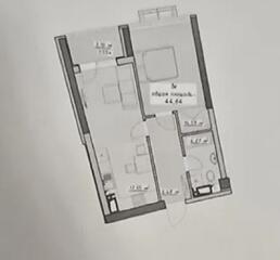 Продам квартиру 44.64 кв. м., 17/23, новый дом, жк Атмосфера.