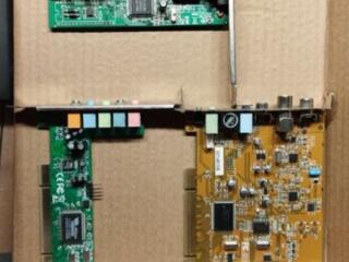 Продам всё сразу Сетевую карту, Звуковую карту, ТВ тюнер + FM-радио