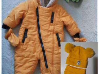 Зимний комбинезон на 3/6 мес, на флисе ромпер на 3/6 мес