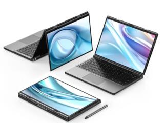 Laptop GPD DUO de 13,3" cu ecran dublu OLED, 32 GB RAM, SSD de 1 TB