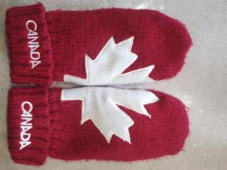 Оригинальные варежки на флисовой подкладке с символикой Канады.