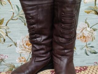 Кожаные сапоги на цигейке 40 размер