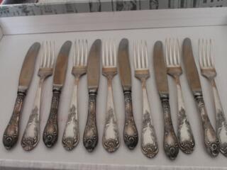 Вилки-ножи, Чайный сервиз Польша, Два блюда Чехия, Кофейный сервиз ГДР