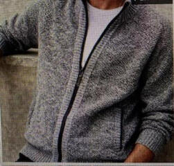 Кардиган-пуловер мужской на молнии, стоячий воротник, X, XL, новый