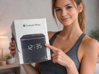 Яндекс Станция Миди, 24 Вт, Черная, серая, оранжевая (New)