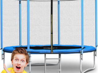 Новый! Детский батут с защитной сеткой 252см спортивный с лестницей
