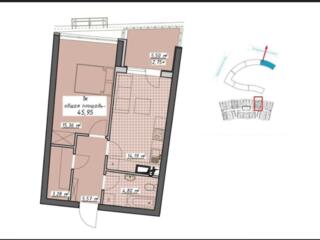 Продам квартиру 45.95 кв. м., 4/25, новый дом, жк Атмосфера.