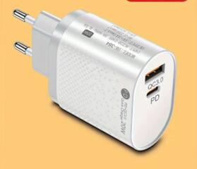 20 Вт USB-C Быстрое Зарядное Устройство, 2-портовое PD & QC3.0