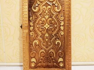 Нарды ореховые резные картина Ромбы эксклюзив!