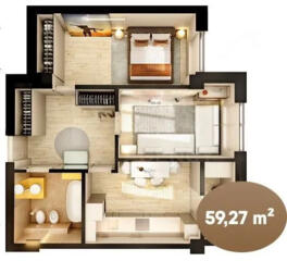 Vânzare, apartament, 2 camere, str. Nicolae Dimo, Durlești