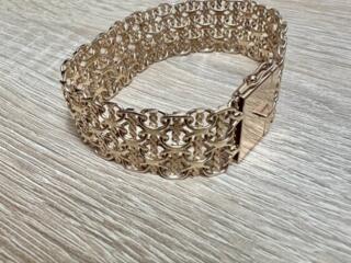 Браслет якорь золотой