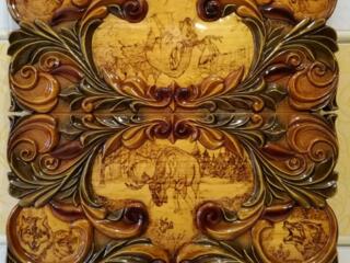 Нарды резные картина Охота Волчья на Лося эксклюзив!