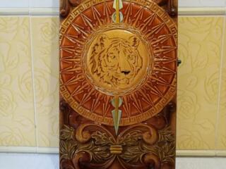 Нарды резные картина Тигры Золотые эксклюзив!