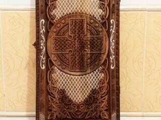 Нарды ореховые резные картина Девушка и Лев эксклюзив!