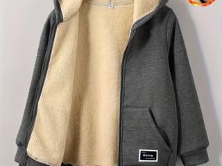 Мальчиковая куртка на молнии темно серый новая размер европа - S (44)