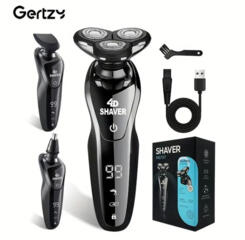 Новая Электробритва с 3 насадками, USB Зарядка, Плавающие Лезвия Цифровой