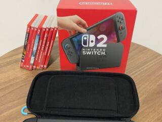 Nintendo Switch 2 с играми + чехол и стекло на экране