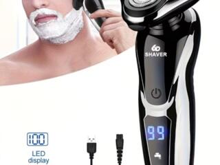 Новая Электробритва 3-Лезвийная Головка Перезаряжаемая через USB, Цифровой Дисплей, Нержавеющая