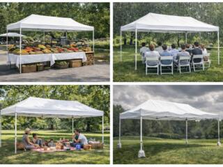 Палатка 3x6 м усиленная белая 18 м2 18 квадратных метров реального про