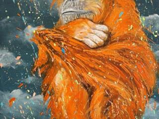 "Одиночество" картина акрилом (50х40) холст на подрамнике, лак