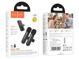 Микрофон петличный Hoco L20A, для любого телефона сразу 2 в 1. Новые.