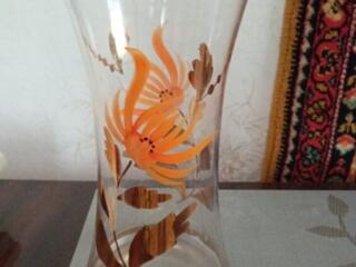 Ваза из богемского стекла с ручной росписью