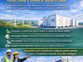 Soluții Complete pentru Parcuri Eoliene & Sisteme de Stocare
