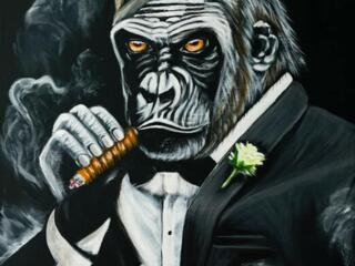 "Шеф" картина акрилом (70х50) холст на подрамнике, лак