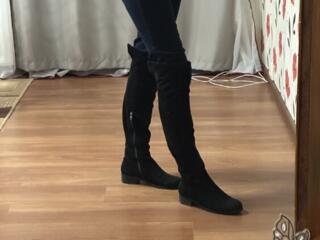 Замшевые ботфорты