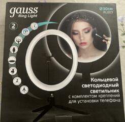 Светильник кольцевой Gauss (RL003) 15W, 800|m, 3000-6500K, 5V USB, IP
