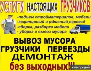 Демонтаж вынос мусора грузчики переезды