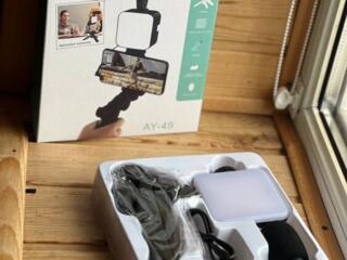 Светодиодная лампа для Блогера с кронштейном, микрофоном