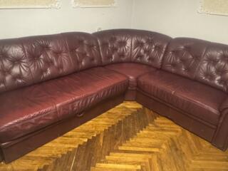 Продается премиальный огромный угловой диван из натуральной кожи
