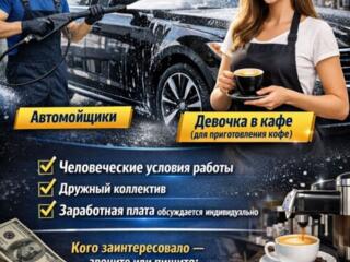 Требуется автомойщик и бармен